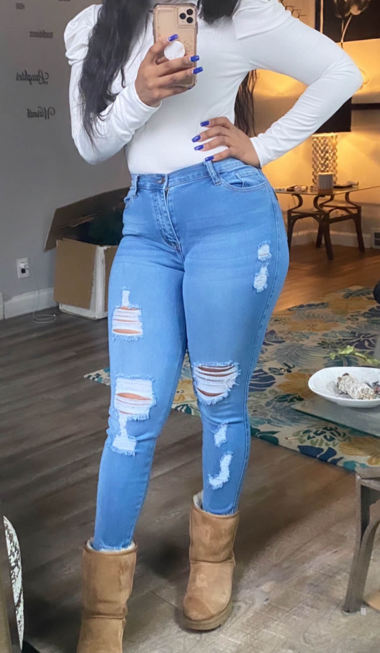 Light ripped jeans