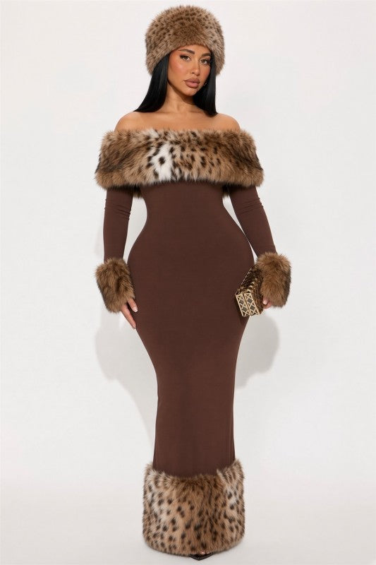 Faux fur jacket and Hat