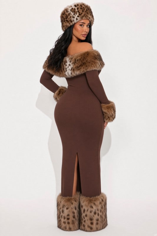 Faux fur jacket and Hat