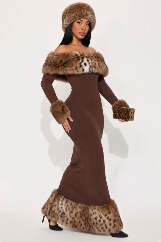 Faux fur jacket and Hat